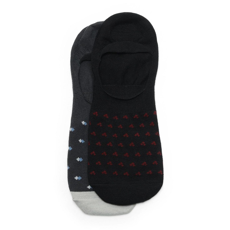 Arrow Men Pack Of 2 Patterned Pure Cotton Shoe Liner Socks