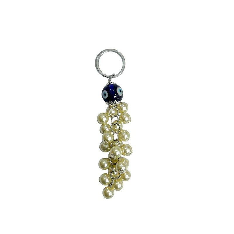 AUGEN Unisex Stainless Steel Evil Eye Grape Keychain With Key Ring