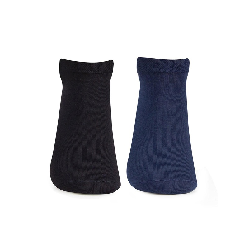 Bonjour Men Pack Of 2 Assorted Sweat Absorbency Cotton Ankle-Length Socks