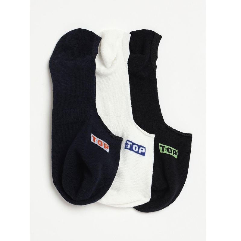 Camey Men Pack Of 3 Assorted Cotton Shoe Liner Socks