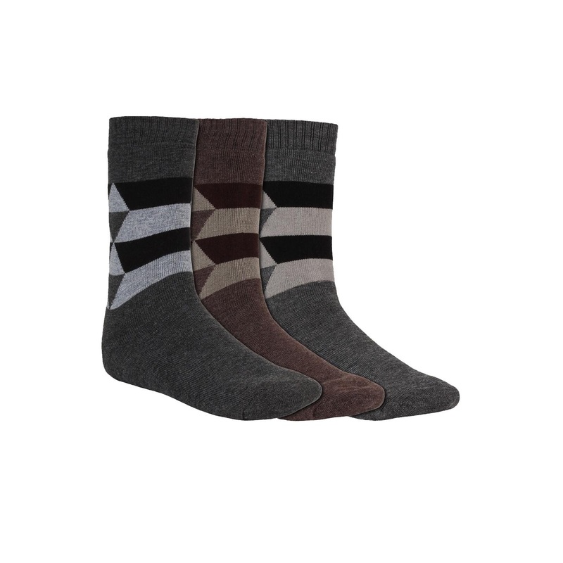 Creature Men Pack Of 3 Patterned Calf-Length Socks