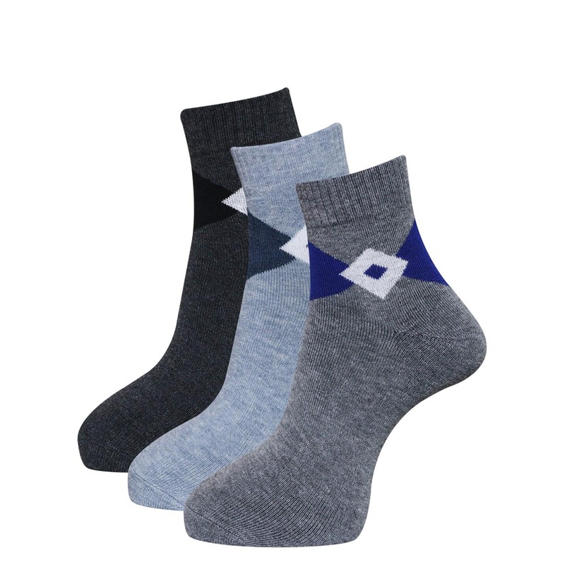 Dollar Socks Men Pack Of 3 Assorted Woolen Ankle Length Socks