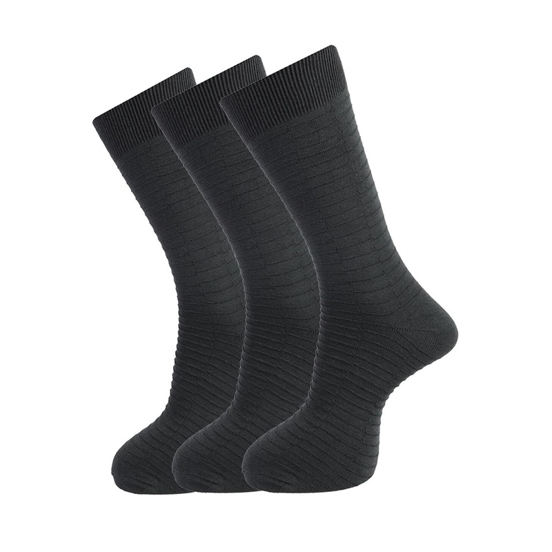 Dollar Socks Men Pack of 3 Grey Patterned Above Ankle Length Socks