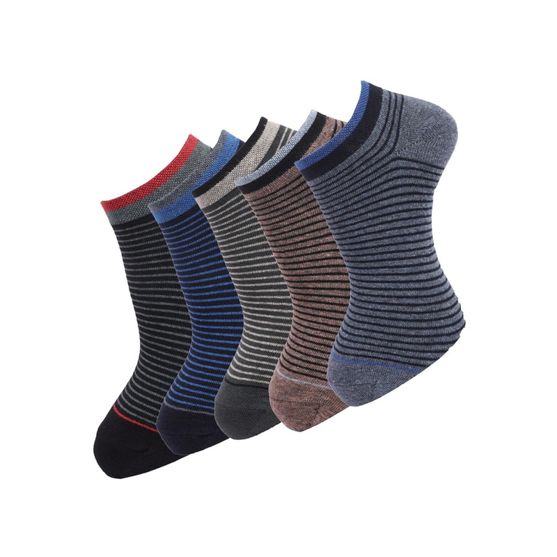 Dollar Socks Men Pack Of 5 Assorted Ankle-Length Socks