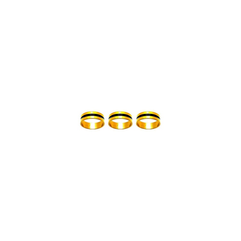 Dynamic Retail Global Set of 3 Rings for Men & Women, Yellow-Yellow Alloy Ring ()