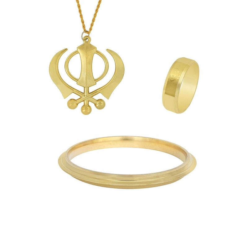 DZINETRENDZ Unisex Brass Gold Plated Combo of Jewellery Set