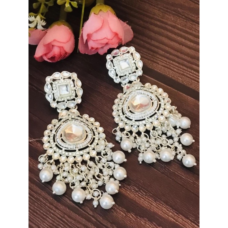 HHJEWELRY Women Brass Jhumkas Earrings