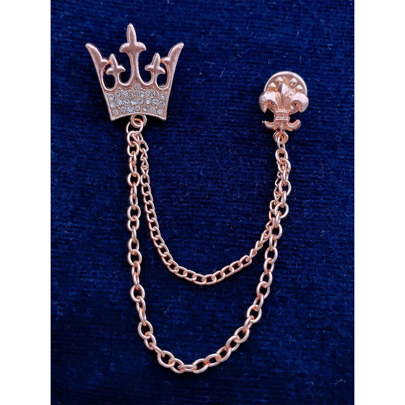 Mahi Alloy Royal Crown-Charm Brooch