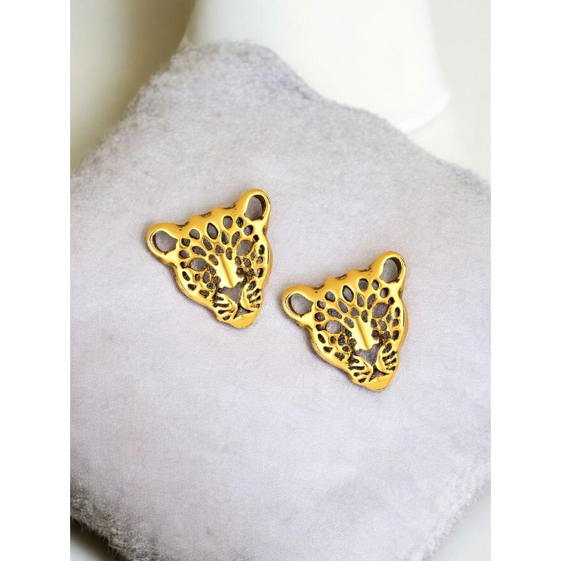 Mahi Set of 2 Lion-Face-Shaped Brooch  Collor Pin