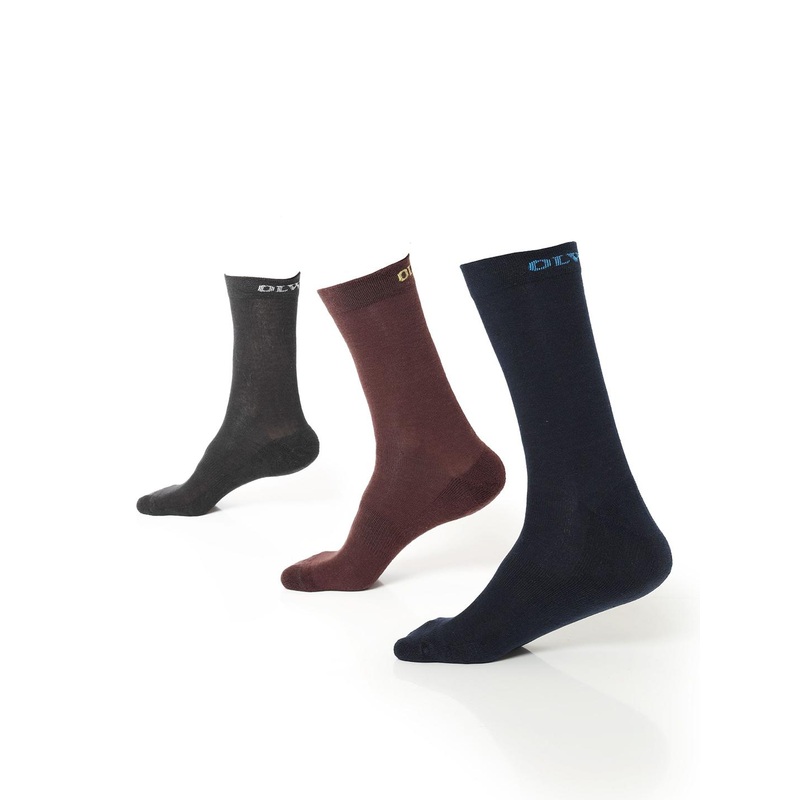 OLWEN Men Pack Of 3 Patterned Cotton Calf Length Socks