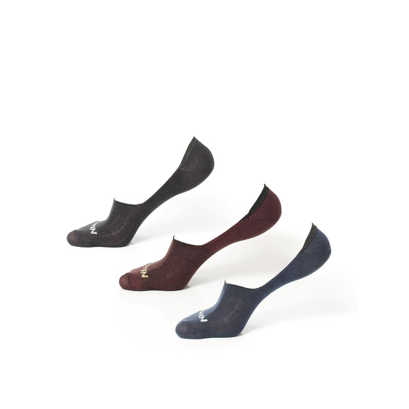OLWEN Men Pack Of 3 Patterned Odour Free Shoe-Liner Socks