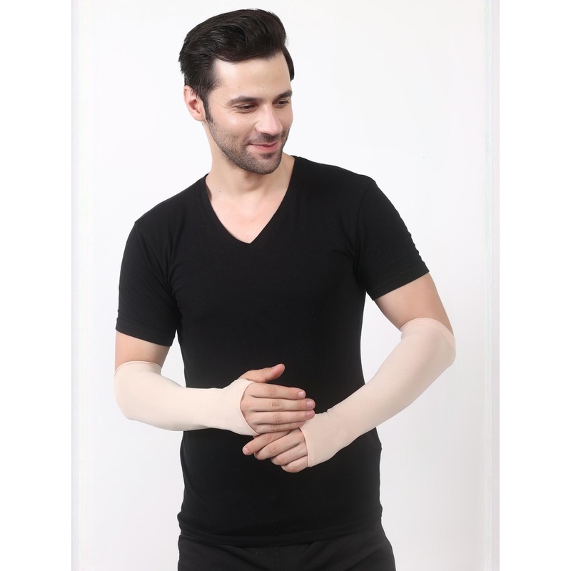 SACHIVA FASHION Adults Beige UV Protection Arm Sleeves