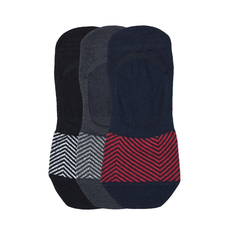 Socksxpress Men Pack of 3 Assorted Patterned Shoe Liners