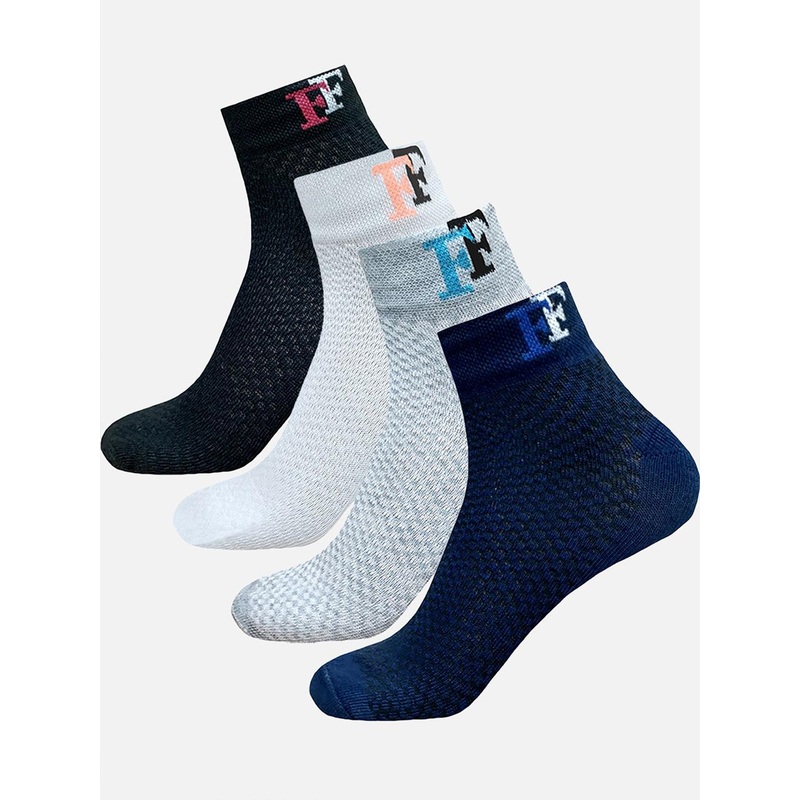 StyFun  Men Pack Of 4 Crew Length Ankle Running Socks