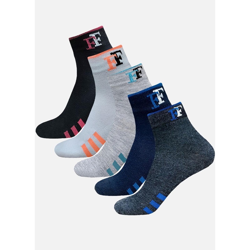 StyFun Men Pack Of 5 Striped Ankle Length Socks