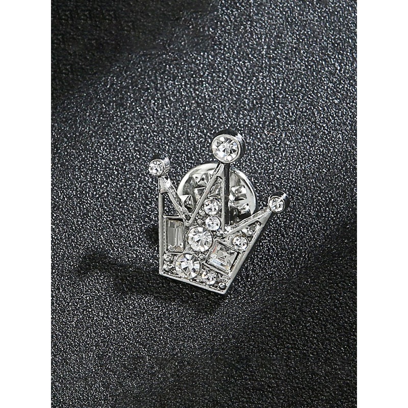 SYGA Men Crown Charm Gemstone Chest Brooch