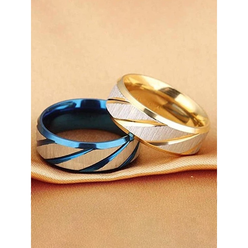 VIEN Set Of 2 Gold-Plated Rings