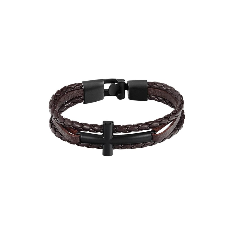 Yellow Chimes Men Brown Multistrand Bracelet