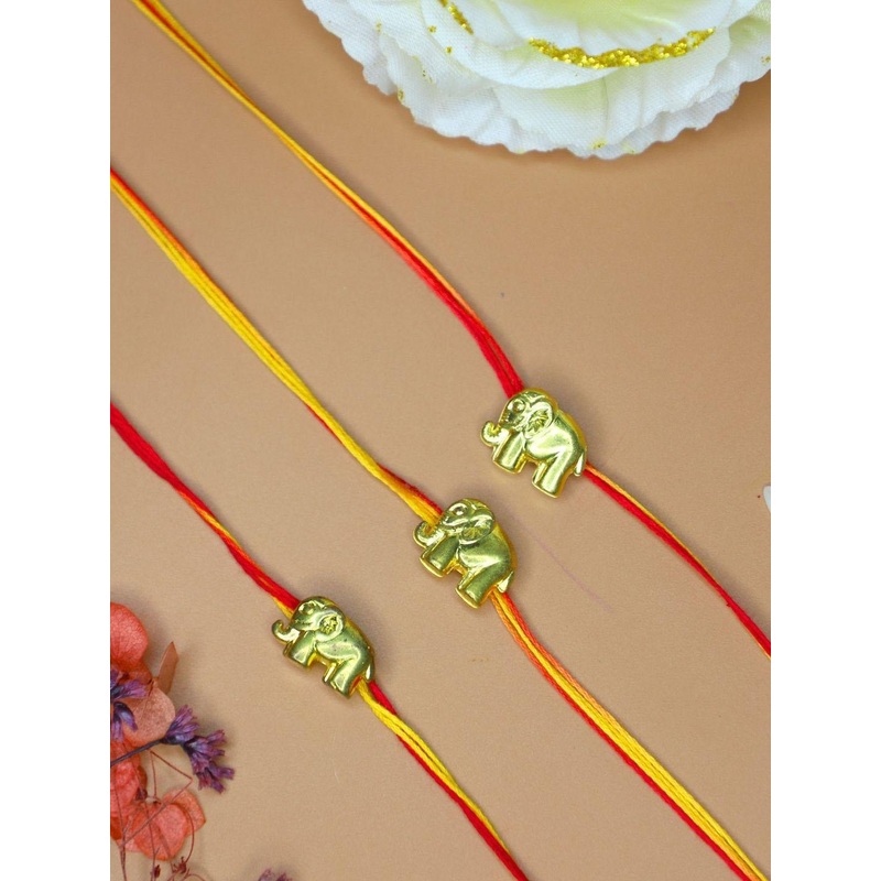 Anouk Set of 3 Quirky Rakhis With Greeting Card & Roli Chawal