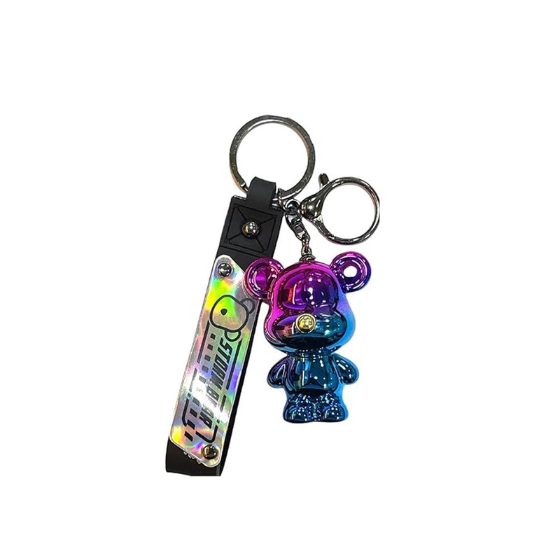 AUGEN Monochrome Mirrored Teddy Bear Key Chain