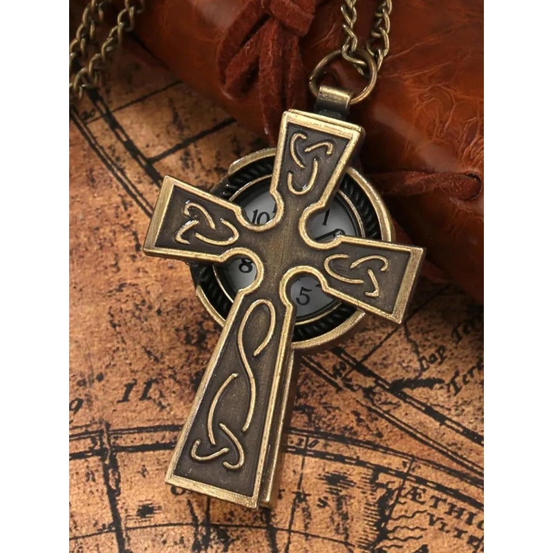 AUGEN Pocket Watch Cross Retro Vintage Key Chain