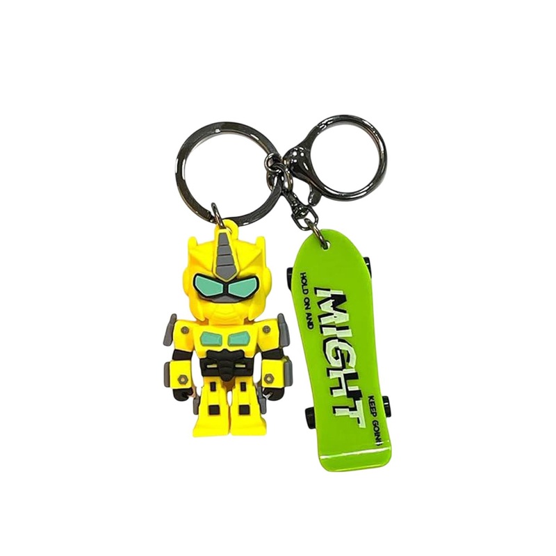 AUGEN Textured Metal Trans-Former Skateboard Charm Key Chain
