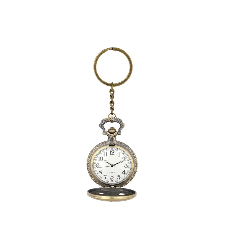 AUGEN Textured Premium Pocket Watch Design Illuminati Eye Retro Vintage Key Chain