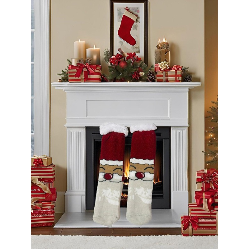 Butterthief Unisex Printed Calf-Length Sherpa Socks