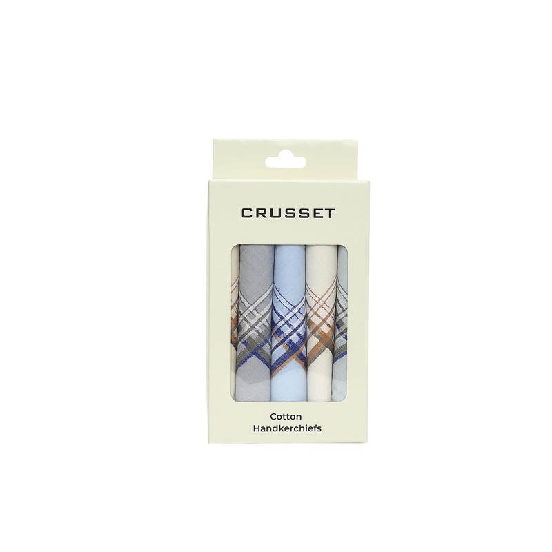 CRUSSET Men Pack Of 5 Assorted Cotton Handkerchief