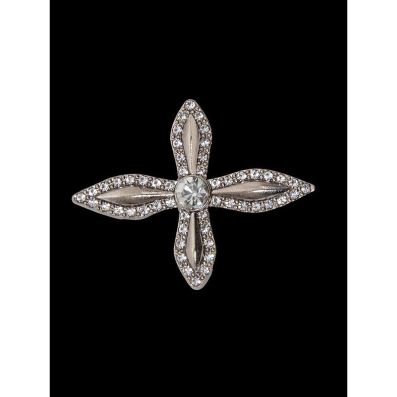 Curren Rimestone Studded Statement Flower Lapel Pin