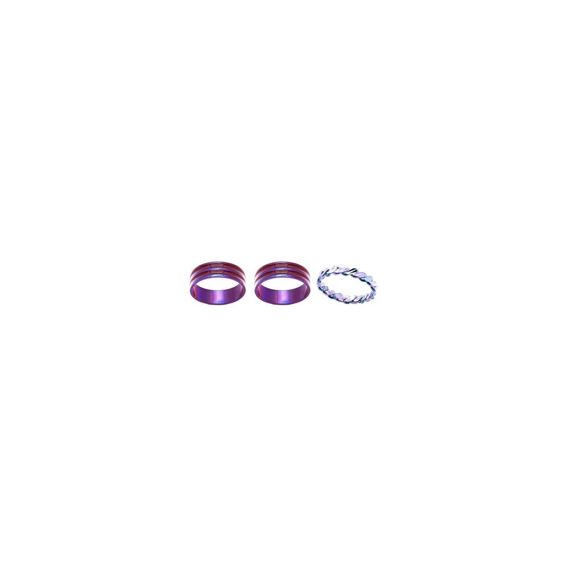 Dynamic Retail Global Set of 3 Rings for Men & Women, Purple-Blue Alloy Ring ()