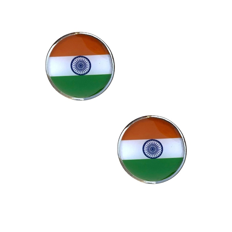 FURE Set of 2 Magnetic Indian Flag Lapel Pin Brooches