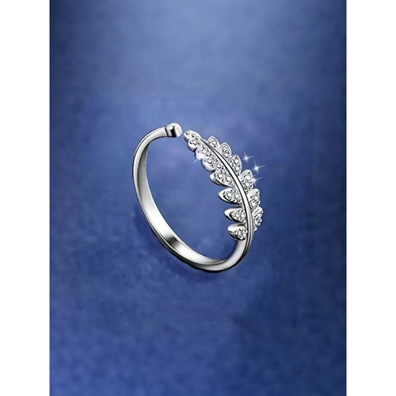 J.S ENTERPRISES Unisex Leaf Design Stainless Steel Finger Ring