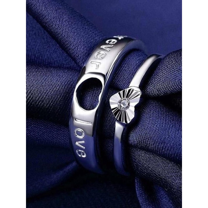 J.S ENTERPRISES Unisex Pair of Stainless Steel Finger Rings