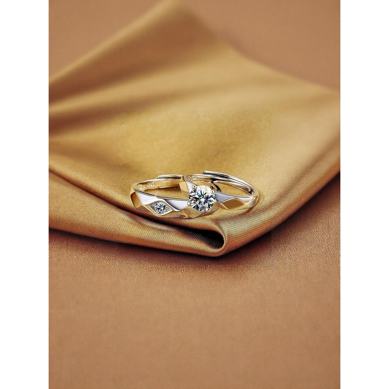 J.S ENTERPRISES Unisex Set of 2 Stainless Steel Cauple Finger Rings