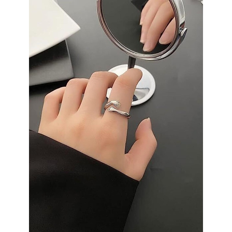 J.S ENTERPRISES Unisex Stainless Steel Minimalist  Hug Design Finger Ring