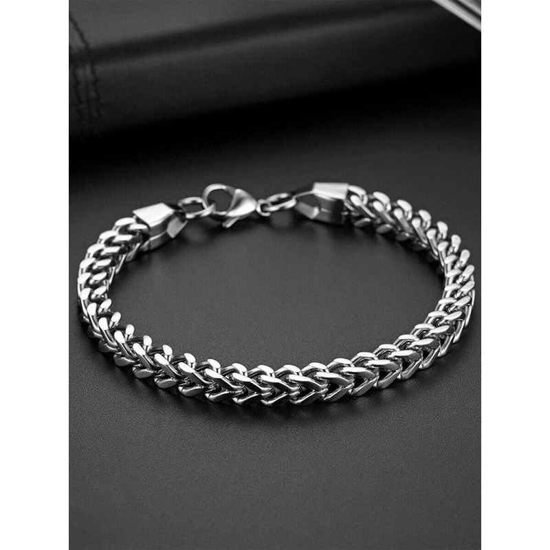 kazare Men Rhodium-Plated Link Bracelet