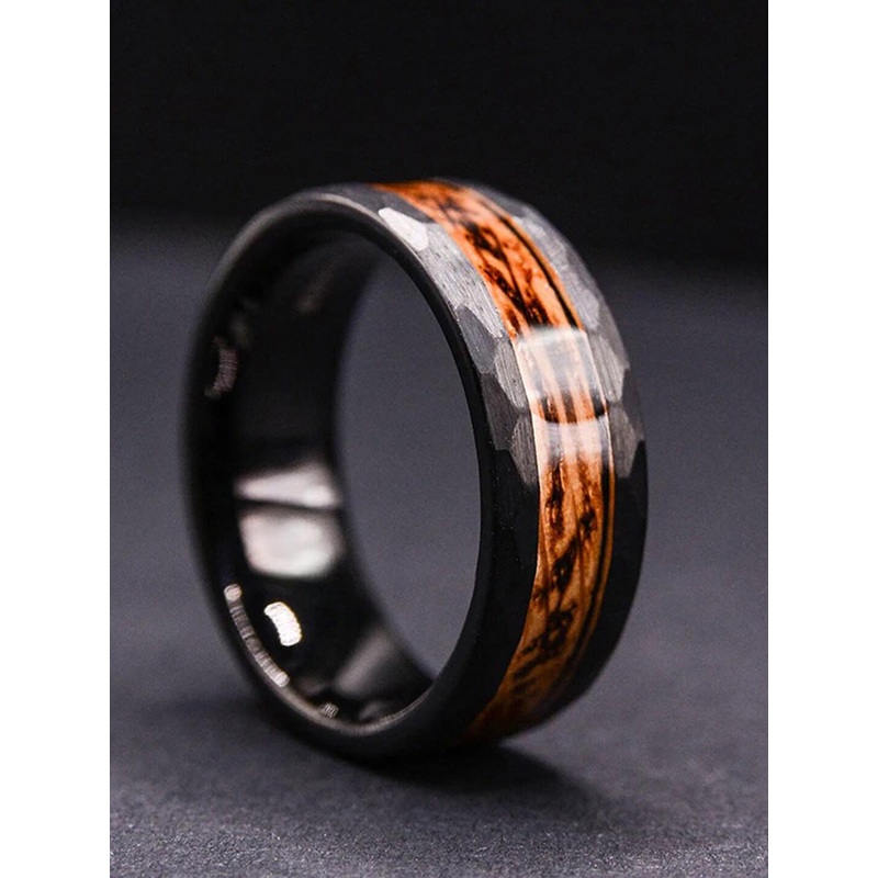 OOMPH Men Stainless Steel Band Finger Ring