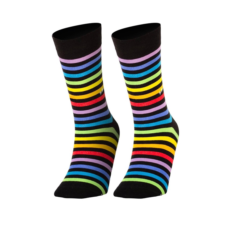 Papa Socks Striped Breathable Calf-Length Socks