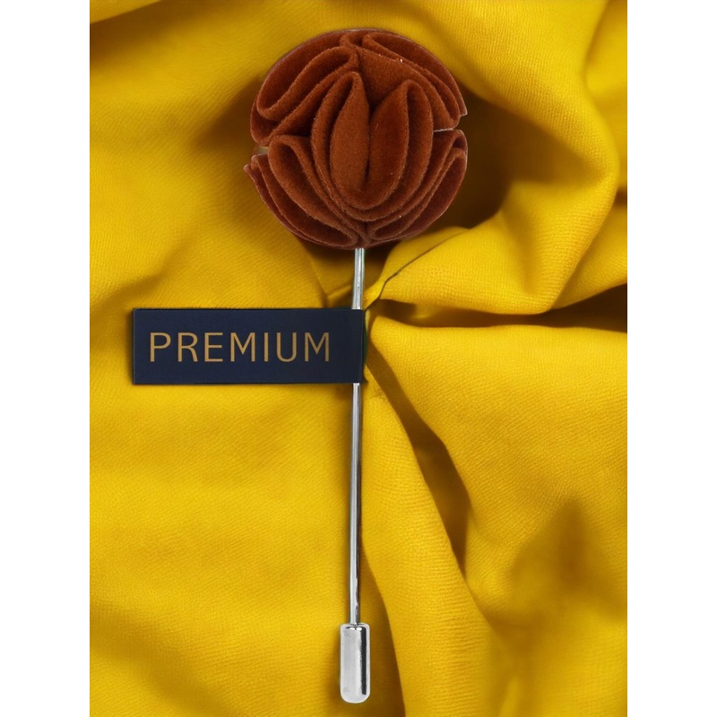 PELUCHE Unisex Brown Dahlia Flower Lapel Pin