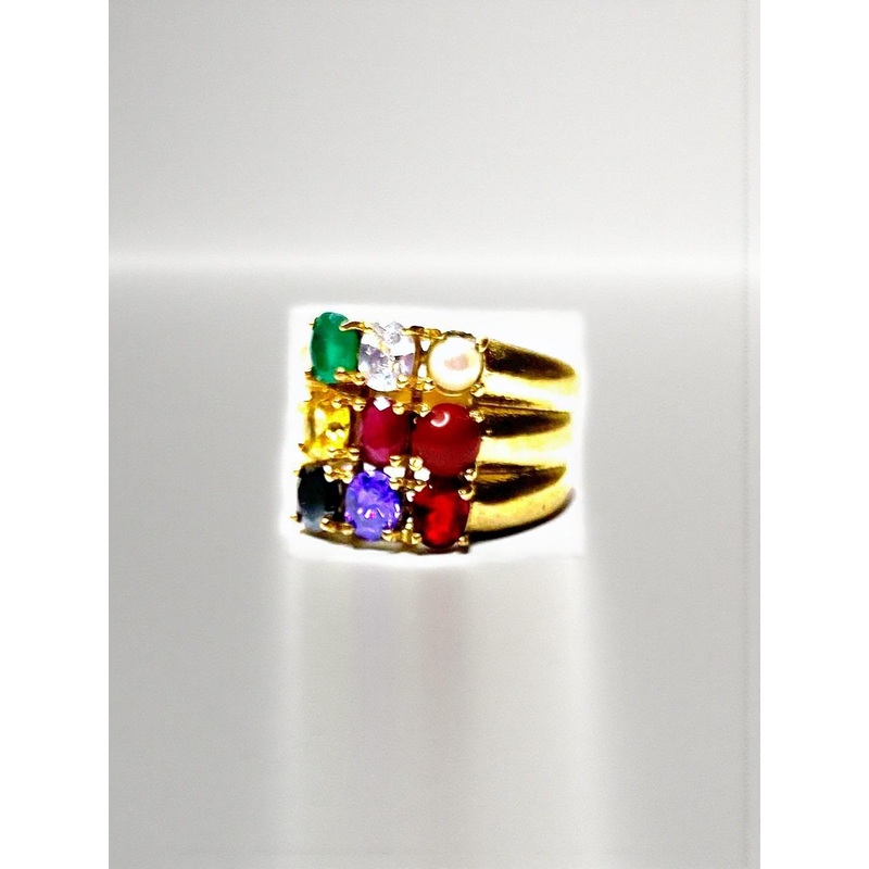 RAVIOUR LIFESTYLE Gold-Plated & Multi Brass Pearls Finger Ring
