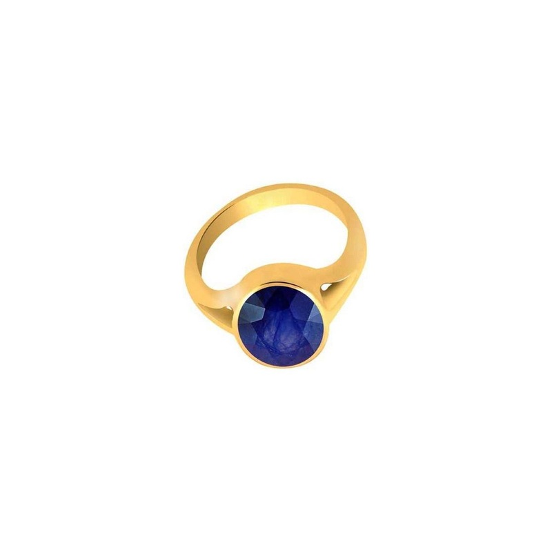 RAVIOUR LIFESTYLE Unisex Gold-Plated Sapphire Stone Finger Ring