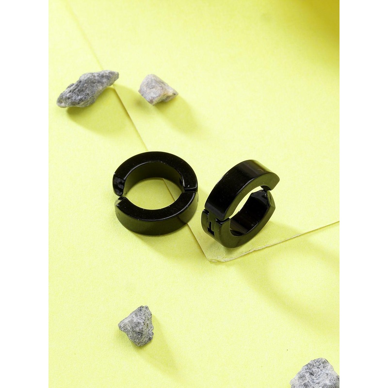 Roadster Men Set of 2 Multicolor Rhodium-Plated Stainless Steel Hoop Earrings