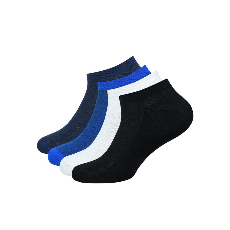 Socksxpress Men Pack Of 4 Bamboo Solid Color Ankle-Length Socks