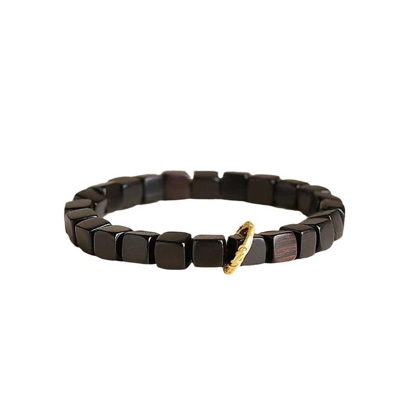 StyleCast x Revolte Men Wood Gold-Plated Bracelet