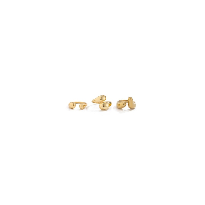 StyleCast x Revolte Set Of 3 Men Alloy Gold-Plated Finger Ring