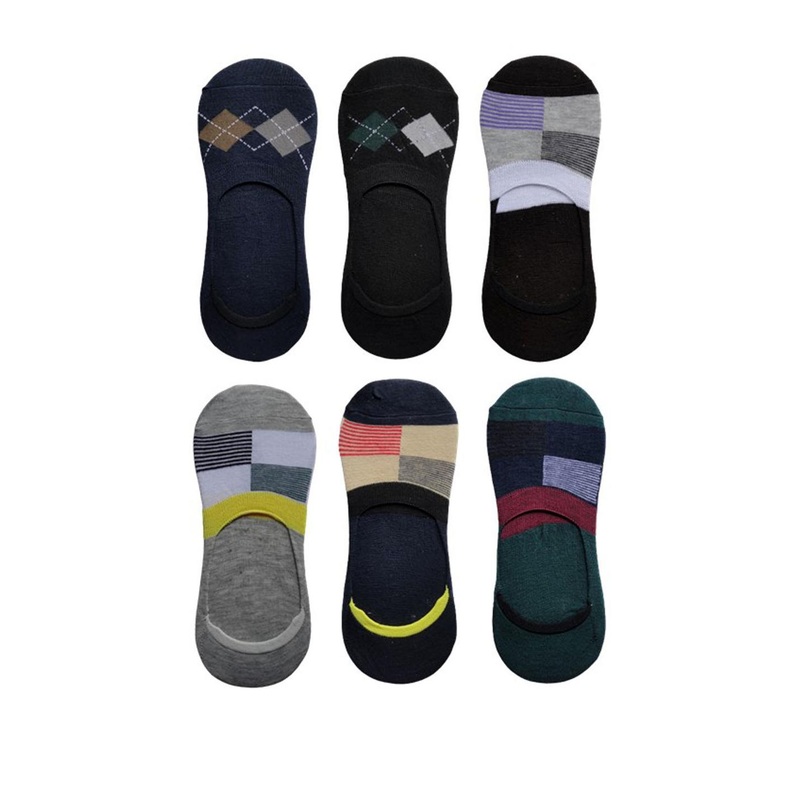VOICI Pack of 6 Adult Multicolor Loafer Socks