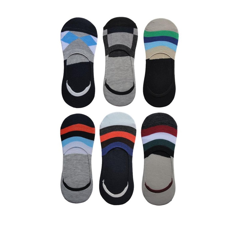 VOICI Pack of 6 Multicolor Loafer No-Show Invisible Socks