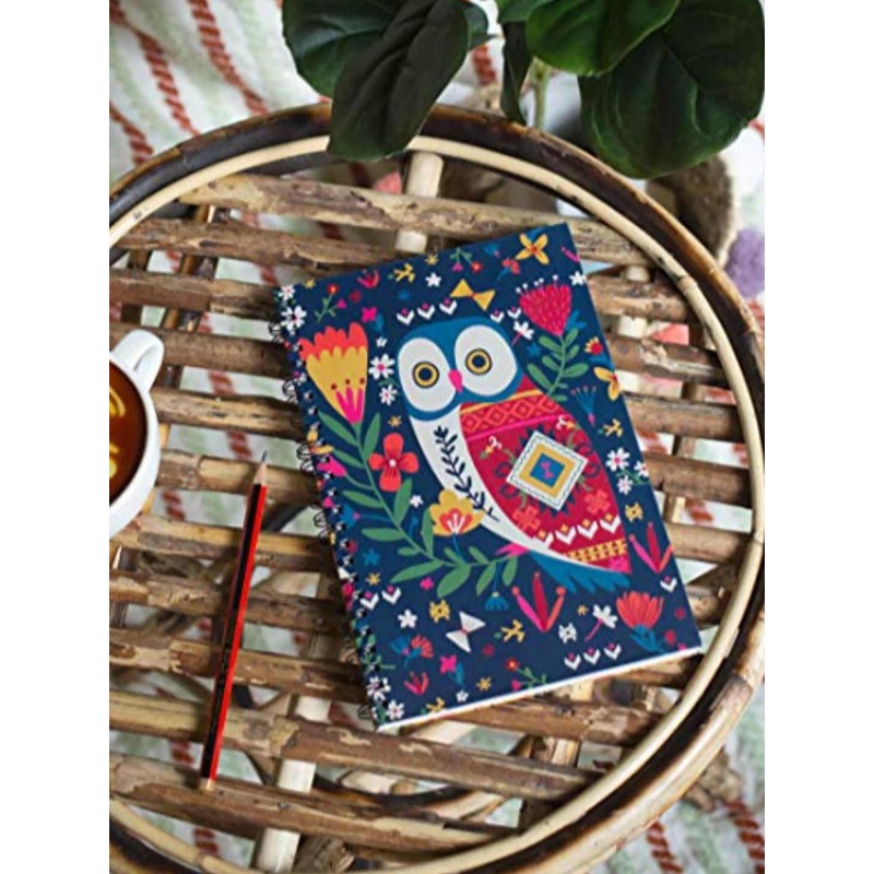 Chumbak Green & Blue Printed Spiral Note book