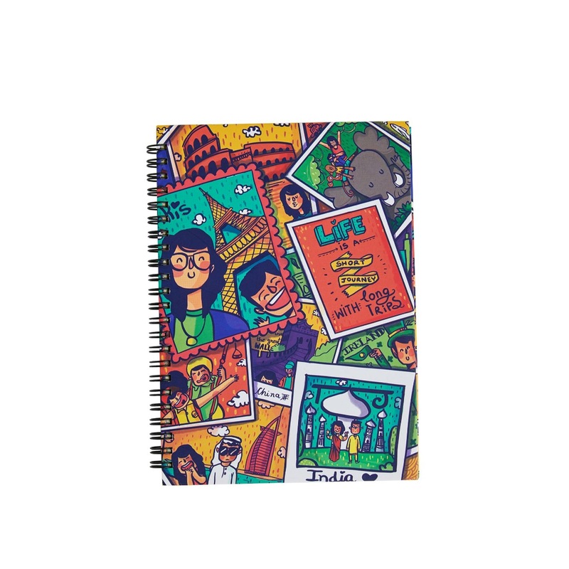 Chumbak Multi-Coloured Printed Spiral Notebook